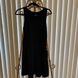 Black Textured Skater Dress